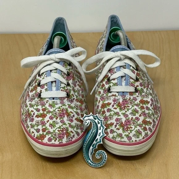 KEDS Floral Pattern Lace Up Sneakers Size 7.5 - Picture 2 of 9